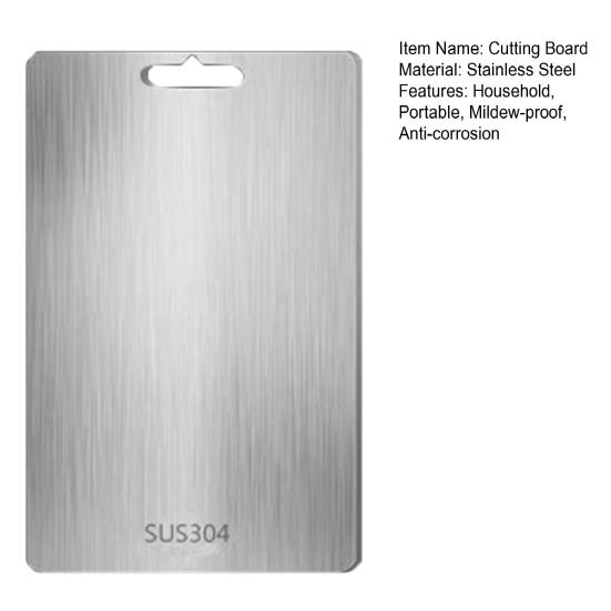 Stainless Steel Cutting Board Thickened Stable Chopping Board for Meat Vegetable Fruit Cheese Anti-Mildew Easy To Clean Kitchen Essential