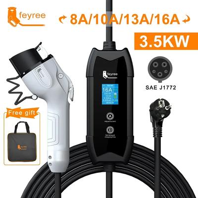 Портативное зарядное устройство feyree EV Type2 / GB/T разъем 16A 1Phase 3.5KW Type1 3.5m Wallbox зарядная станция для электромобиля