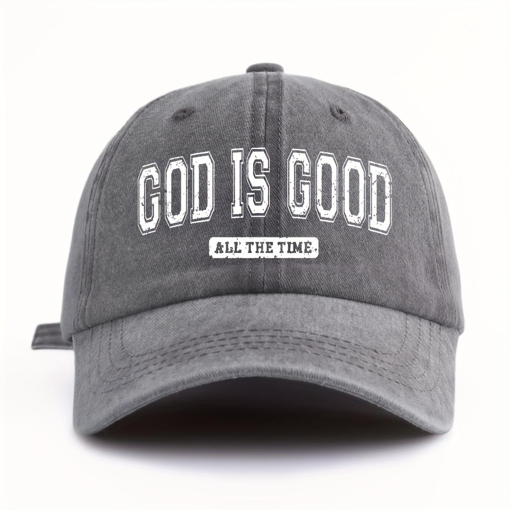 GOD IS GOOD Бейсболка Легкая Регулируемая Унисекс Принт GOD IS GOOD Стиранная Бейсболка Кепка Папы для Активного Отдыха