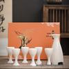 pure white ceramic 1 decanter 6 cups gift set, ручной работы