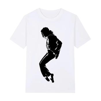 Винтажная футболка Michael Jackson с силуэтом, круглый вырез, короткий рукав, уличный стиль, хип-хоп, икона танца, графический принт, повседневная футболка