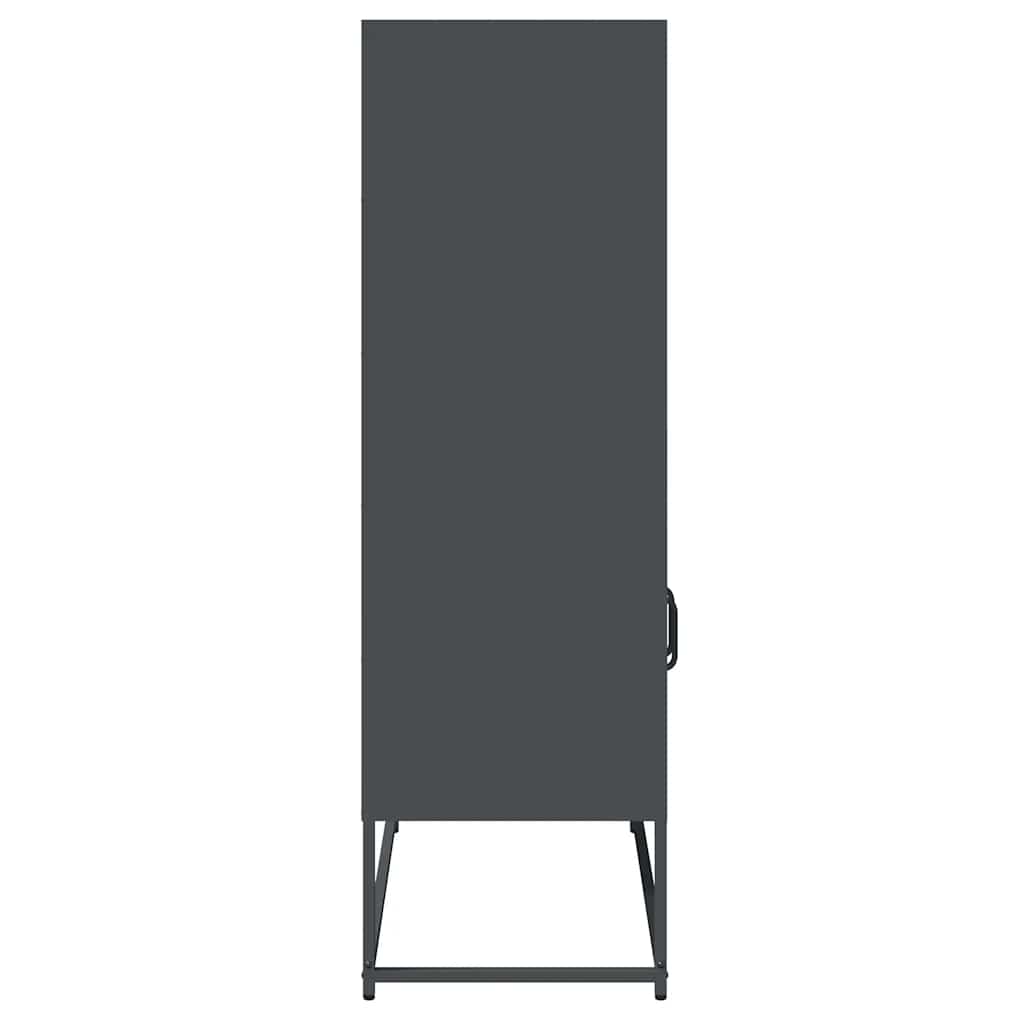 Komoda Wysoka Antracyt 68X39X123 Cm Stal