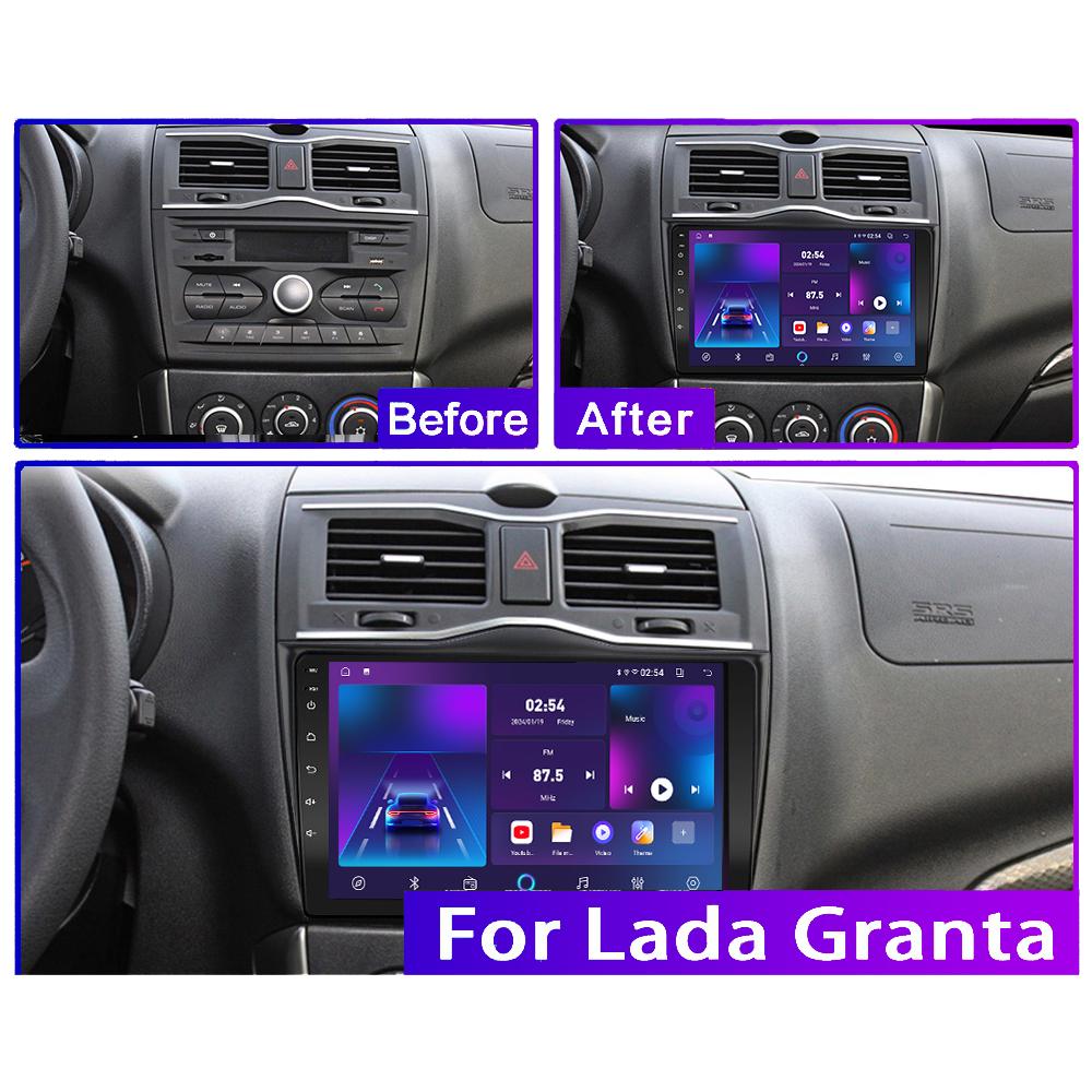 Android Carplay автомобильное радио для Lada Granta FL 2018-2024 мультимедийный проигрыватель головное устройство стерео GPS навигация BT WIFI 4+64 ГБ