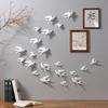 Wall Decor 3D Sticker Ceramic Birds Swallows Figurines Creative Living Room Animal Murals Background Decorative Home Ornaments