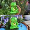 Cartoon Mini Frog Sculpture Resin Crafts Animal Fishing Sculpture  Outdoor Courtyard Pond