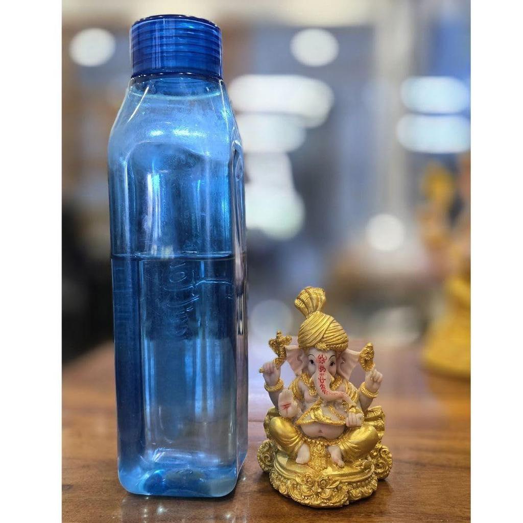 1 Piece PolyResin Gold Color Premium Decorative Lord Ganesha Statue & Idols for Home, Office, and Pooja, for Festivals, Weddings