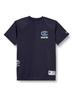 Champion Short Sleeve Basketball Size with a Logo Men's T-Shirt, Navy, L, C3-XB340, Quick-Drying, Antibacterial, Odor-Resistant, One-Point