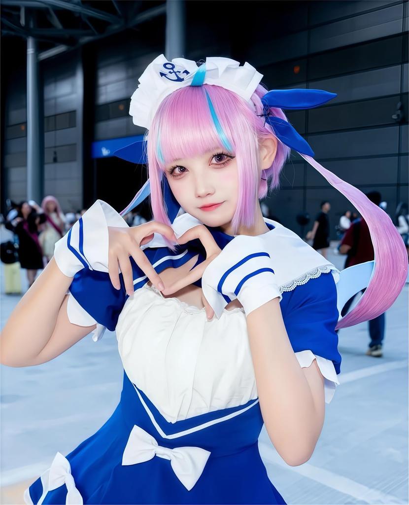 VTuber Cosplay Minato Aqua Cosplay Costume VTuber Cosplay Minato Aqua Cosplay Costume Daitenshi Aqua Minato Aqua Maid Outfit Virtual YouTuber VTuber