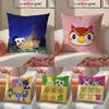 Cartoon Cute Animal C-CrossingS Anti-dustmite Pillowcase Invisible Zipper Silky Short Plush Sofa Cushion Cover