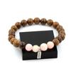 Bracelet - A Bijoux - Rose Opal - 8 Mm Beads - Wood - Length 19-20 Cm