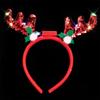 Christmas Reindeer Horn Headbands Glitter LED Hair Hoop for Christmas Headpiece Fancy Dress Party Supplies