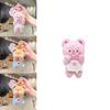 Adorable Brown And Pink Cream Bear Face Plush Keychain Accessory Gift For Bags