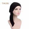 Fashion Women Wrinkle Long Turban Head Wrap Chemo Hat Beanie Muslin Hijab Girls Hats