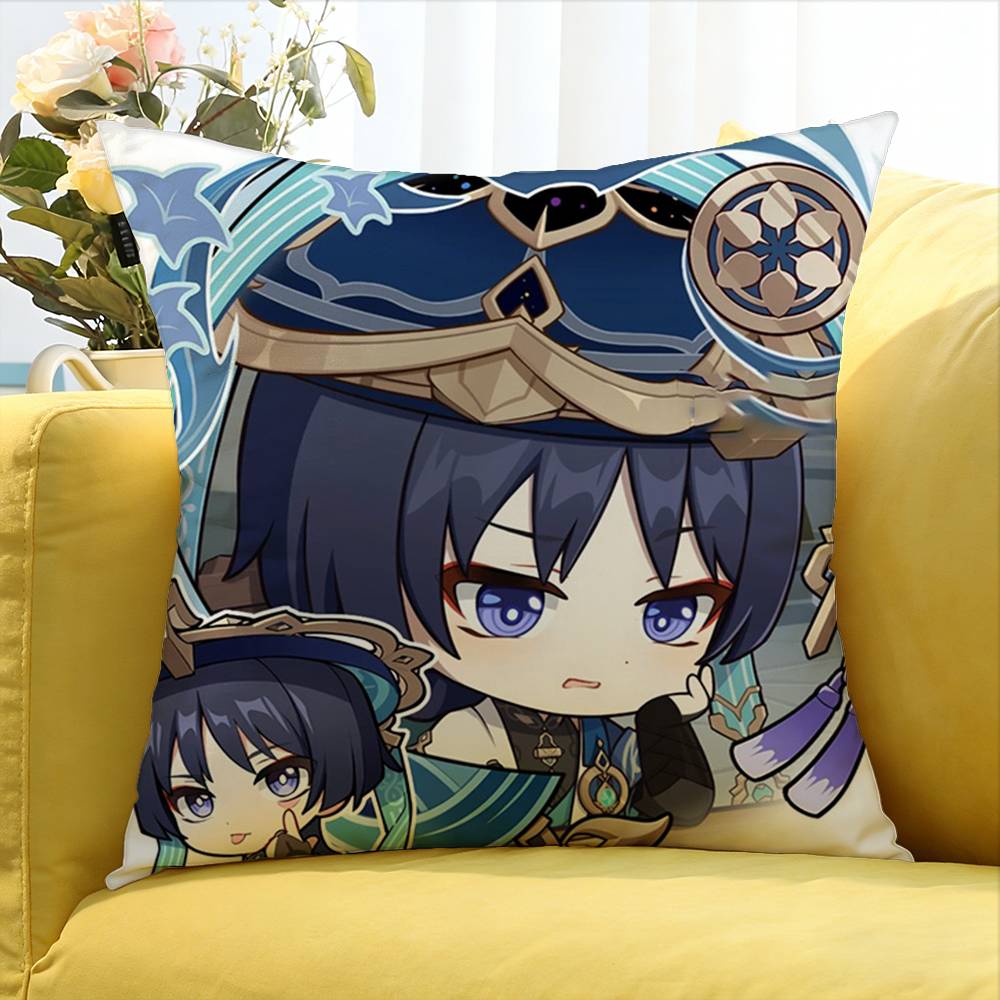 Game G-enshin I-Impac-t World Various Sizes Square Pillow Case For Car Home Bedchamber Decor