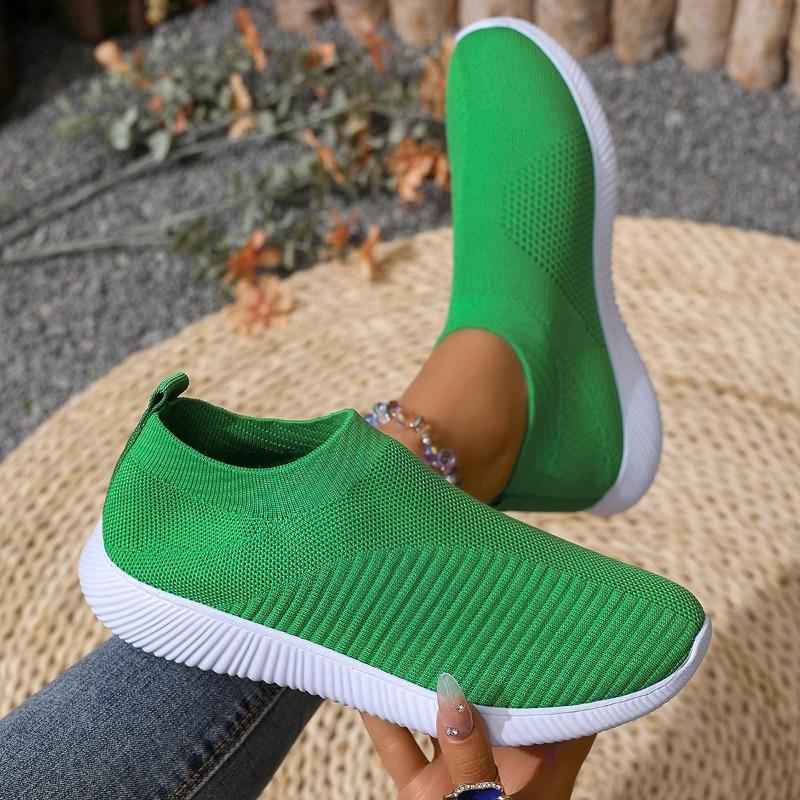 Fashion Fashionable and Lightweight Flat Sports Shoes for Women, New Summer Round Toe Mesh Breathable Soft-soled Single Shoes