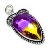 Bi-Color Tourmaline Gemstone Handmade 925 Sterling Silver Pendant 2.56" A7q59
