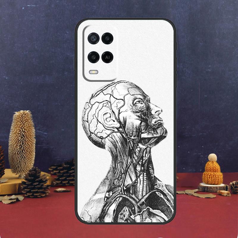 Анатомия человека для OPPO A58 A78 A98 A15 A16 A17 A76 A96 A77 A52 A72 A5 A9 A79 A94 A74 A57S A53S A54S чехол