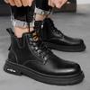 Leather Martin Boots New Men's Boots High-top Leather Shoes Autumn and Winter Platform British Style Tooling Short Boots Men