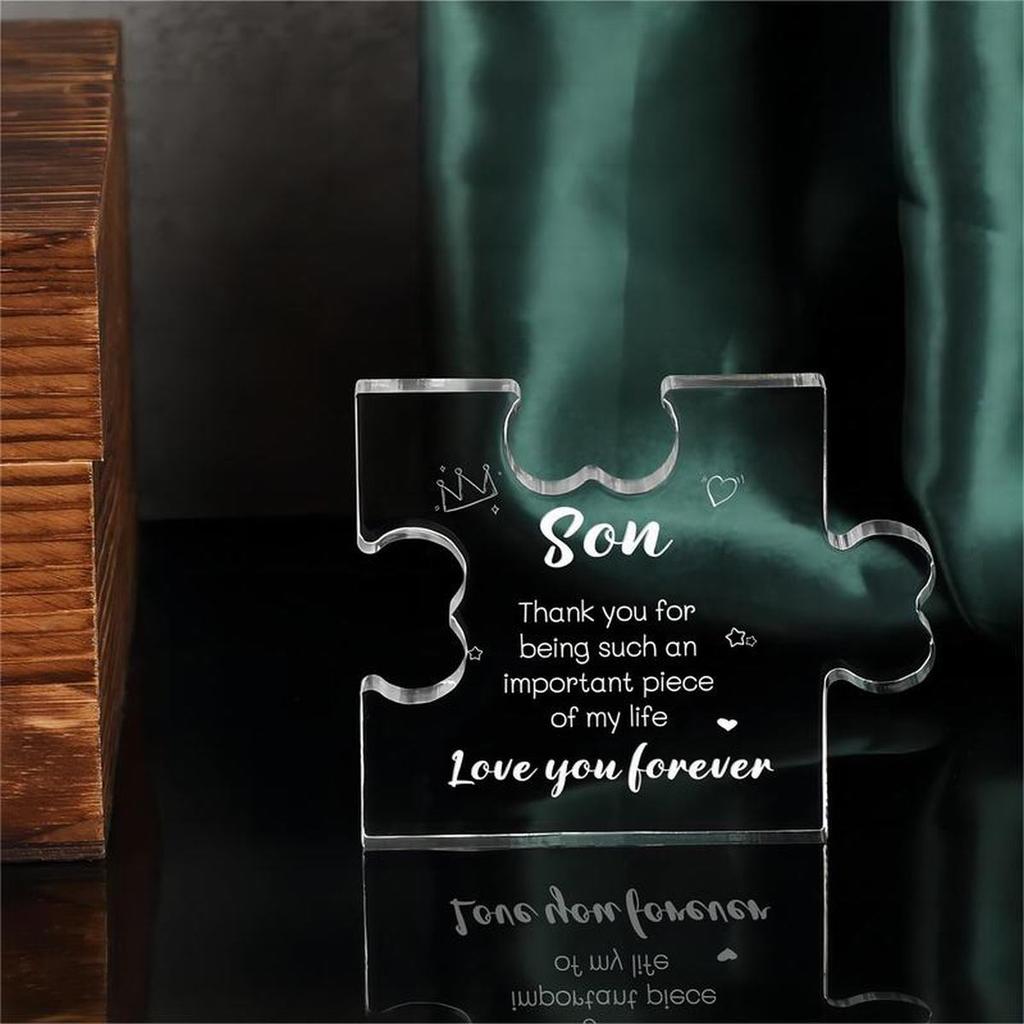Акриловые блоки-пазлы с гравировкой, подарки для мальчиков от мамы, украшение стола, подарки для сына, Рождество, юбилей, выпускной