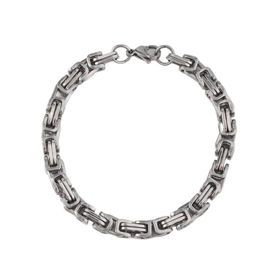Мужской браслет с толстой полой цепочкой и карабином, однотонная полированная нержавеющая сталь, витая цепочка в стиле панк для уличных клубных вечеринок