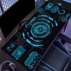 Dark Cyan SciFi Circuit Extended Gaming Mouse Pad Non Slip Desk Surface Futuristic Tech Hud Print For Gaming And Office Use