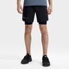 Fila Latte Girl 3.0 Logo Print Two-In-One Sports Fitness Shorts Men Shorts Deep-Black A11M321804F-BK