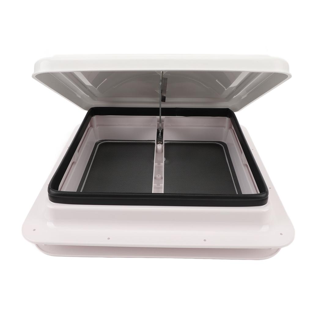 Люк на крышу автодома 13,39x13,39 дюйма Белый Вентиляционная крышка на потолок автодома с сеткой и опорной стойкой для прицепа, каравана