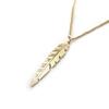 [N1775] - Golden 'Navajos' Designer Necklace (feather)
