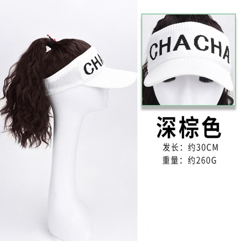 Womens Sport Sun Visor Hat With Long Curly Wig All-in-one Fashion Hairpiece Outdoor Protection