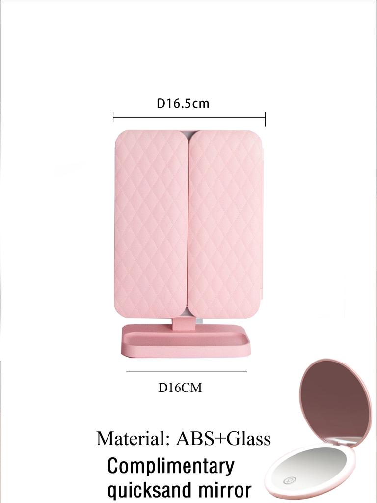Перезаряжаемое косметическое зеркало со светодиодной подсветкой, 10-кратное увеличительное зеркало, Портативное складное дорожное зеркало, Двустороннее, Зеркало для макияжа