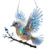 Stained Acrylic Window Hanging Birds,Bluebirds Suncatchers for Window Hanging Hummingbird Gift Bird Decors for Garden