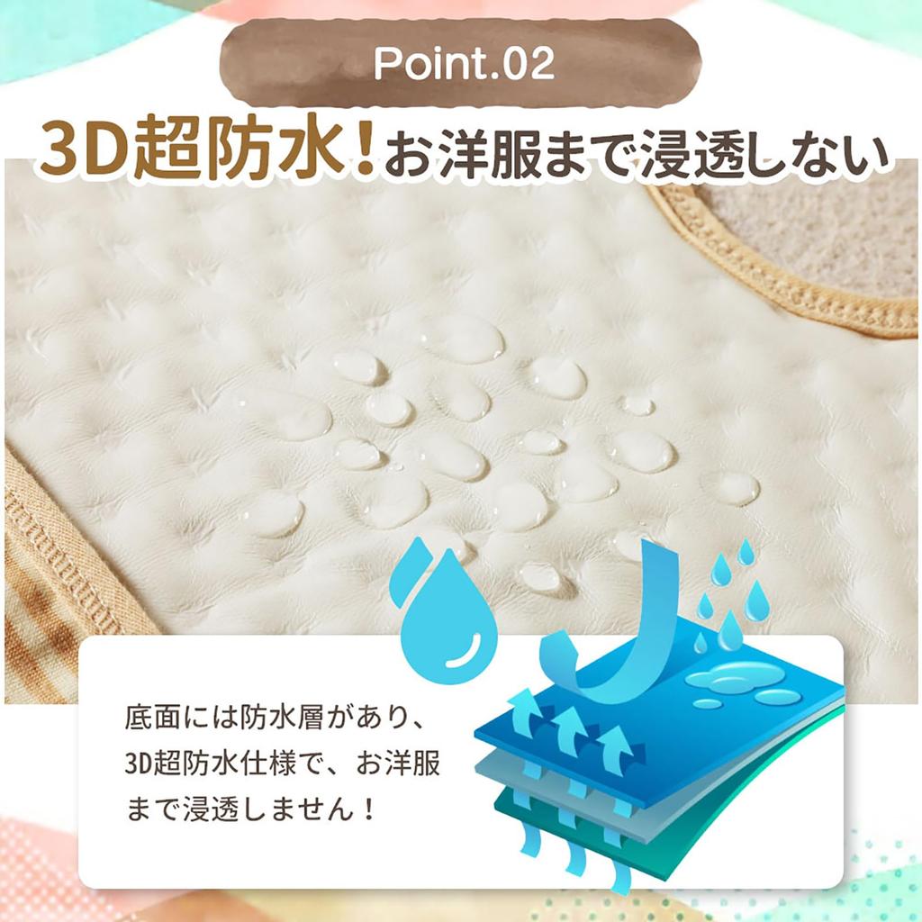 Baby Organic with Set of 2 [MOMSMENU] Bibs, Bibs, Cotton, Soft, Waterproof, Pockets,