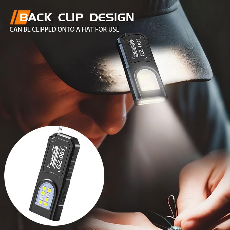 Портативный брелок-фонарик LED COB, USB-перезаряжаемый фонарь с клипсой для ручки, мощный мини-фонарь для работы на улице с магнитом