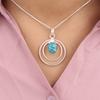 Blue Copper Turquoise Gemstone 925 Sterling Silver Jewelry Handmade Pendant1.65" PP-61-37