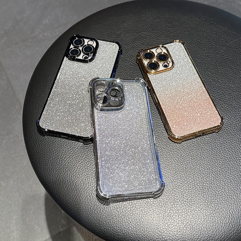 Роскошный градиентный блестящий противоударный чехол для телефона Samsung S25 Ultra iPhone 16 Pro Xiaomi Redmi Note12 itel Углы усиленные задняя крышка