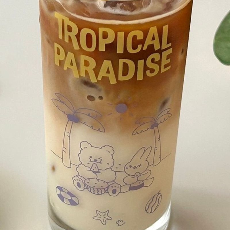 Элегантный Стол [Подарочный Набор] Holly Moly Ежедневная Стеклянная Чашка 3-Piece 2-Piece Подарочный Набор Пивная Кружка Напиток Милая Кофейная Чашка