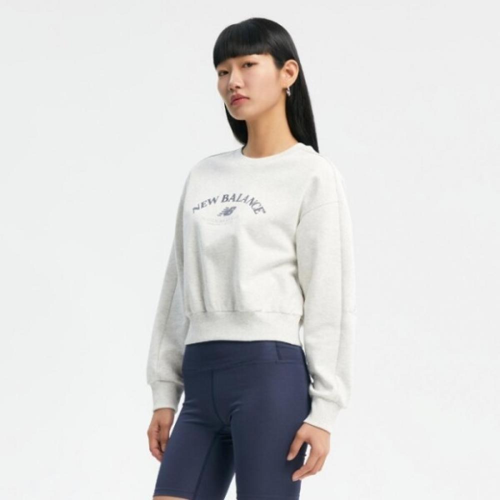 New BaLance Long Sleeve Tee Eqs Nbncd3w822 Ac Women Signature Brushed Semi Crop La