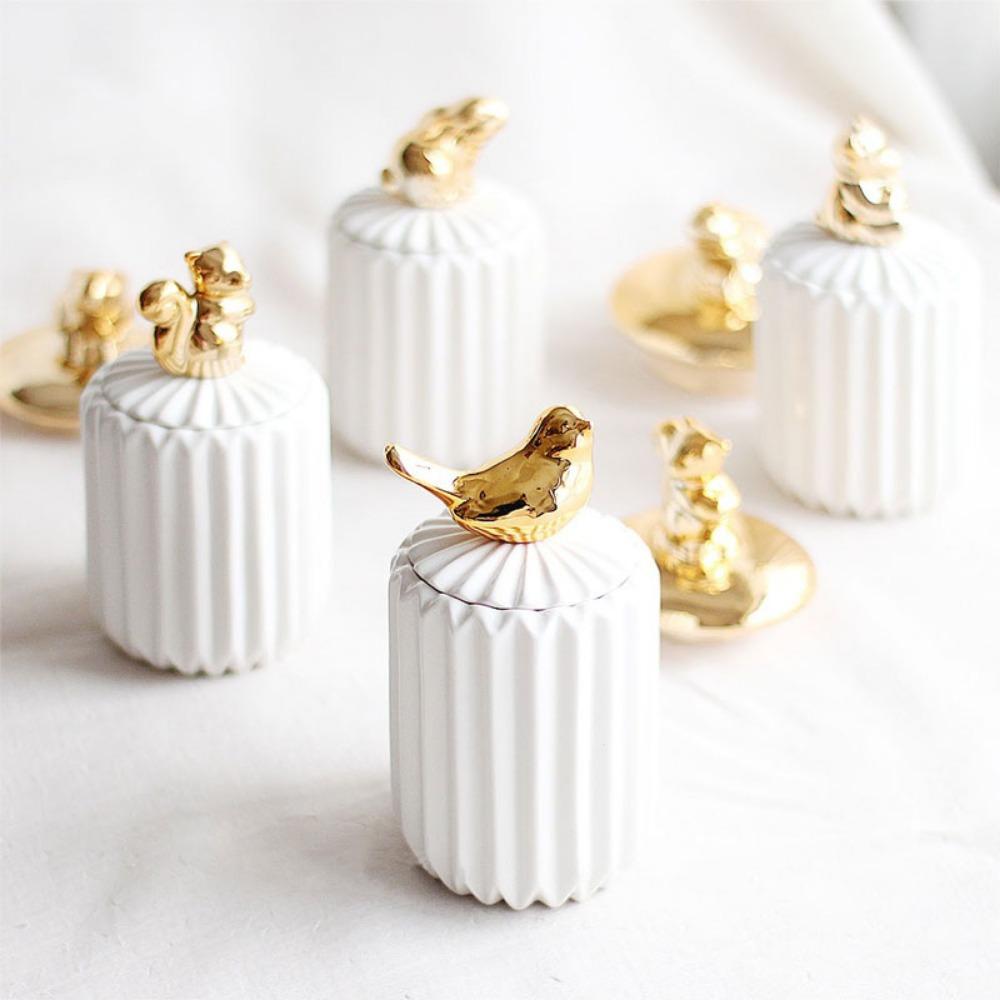 Desktop Small Animal Cotton Swab Storage Box Jewerly Box Toothpick Jar Toothpick Storage