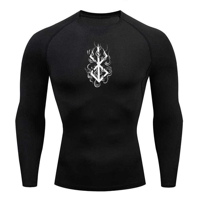 Anime Men's Compression Shirt Fitness Sport Running Tight Gym TShirts Athletic Workout Quick Dry Tops Tee Summer Top Y2k