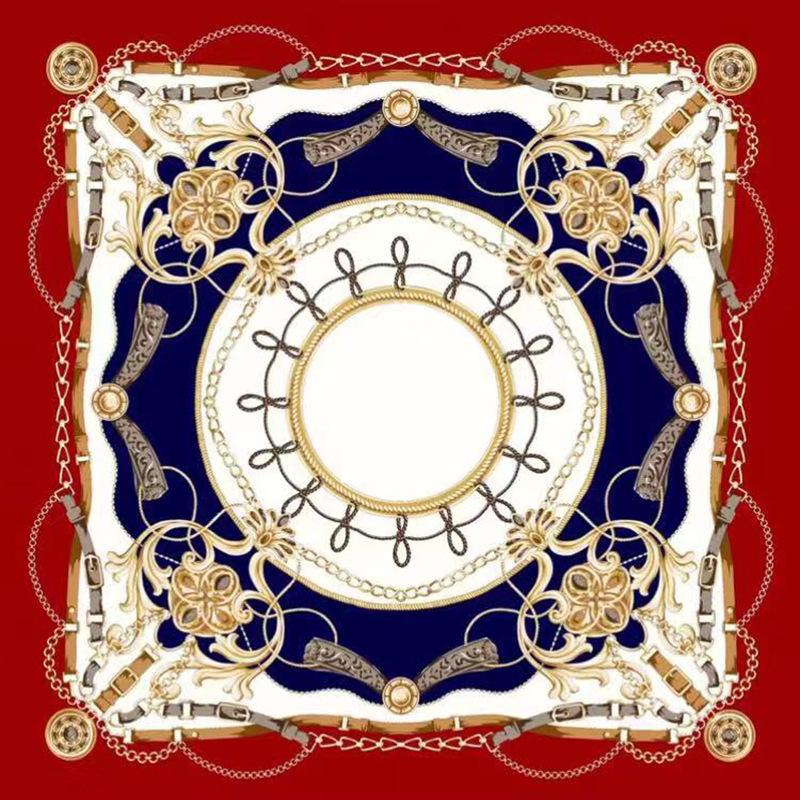 Высококачественные роскошные шелковые шарфы, повязка на голову, шарфы, шейный шарф для женщин, шелковый шарф с цепочкой, женская декоративная шаль