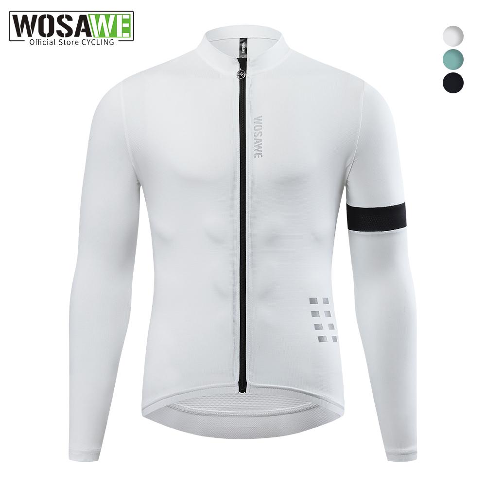 Wosawe Мужская одежда для езды на велосипеде с градиентным принтом и длинными рукавами, одежда для езды на горном велосипеде, спорт на открытом воздухе, быстросохнущая дышащая одежда для езды на велосипеде, топы