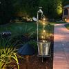 Flowerpot Lamp Solar Powered Rustproof LED Garden Art Light Pot Yard