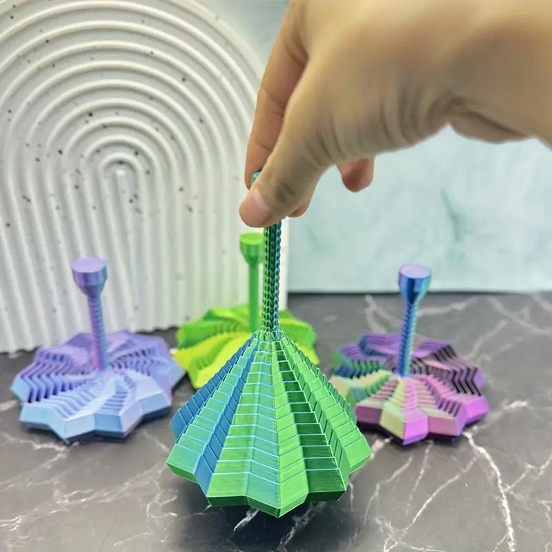 1PCS 3D Printed Decagonal Fingertip Decompression Soothing Toy with Handle To Expand Sensory Decompression Star-shaped Novelty Gyro