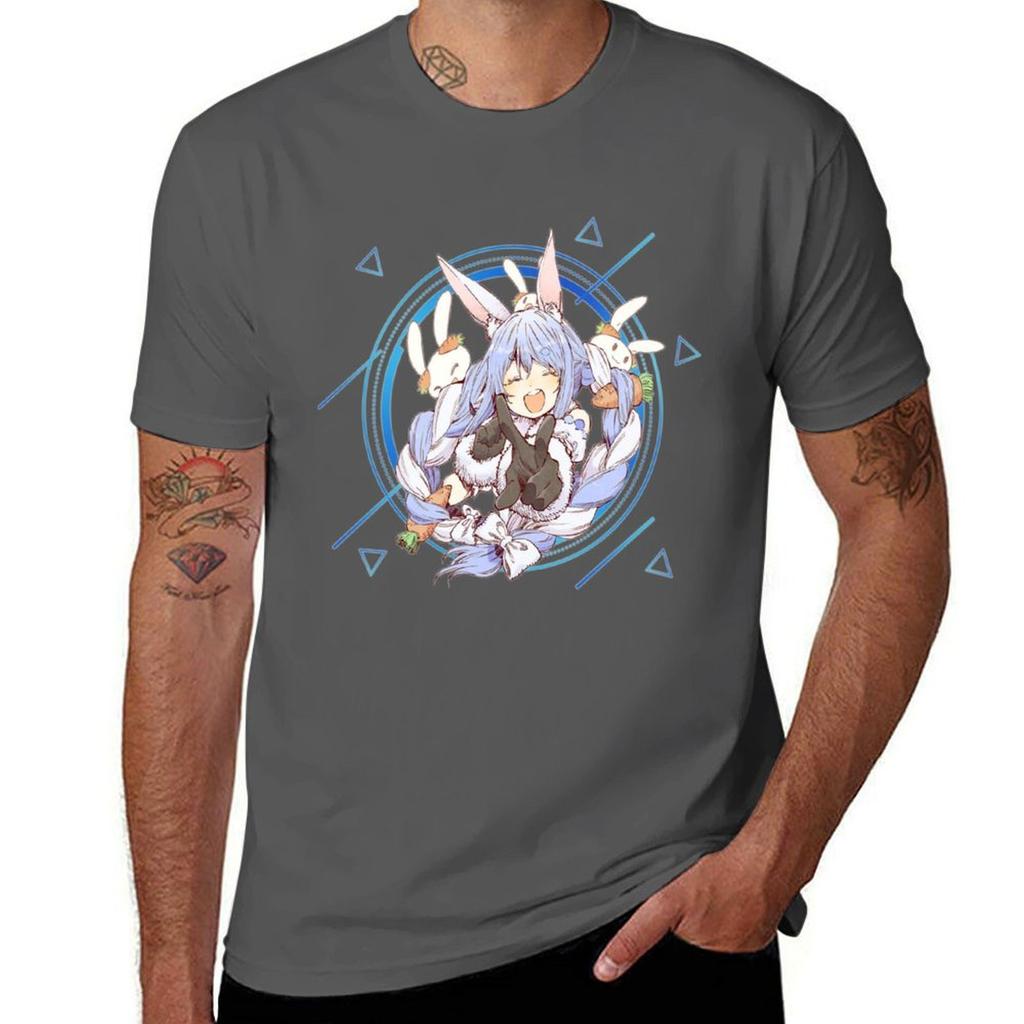 Hololives Usada Pekora With Covers Logo Design Tshirt Dry Fit Running Short Sleeve Top