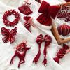 Bowknot Wine Red Bowknot New Year Xmas Tree Charm New Christmas Supplies Christmas