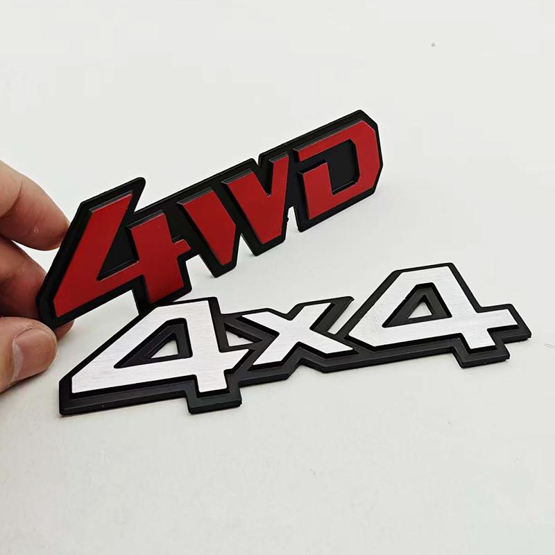 3D Aluminum Car Styling On Chrome Logo 4WD 4X4 Fender Side Rear Trunk Car Decal Emblem Trim Badge Sticker For Truck Auto Styling