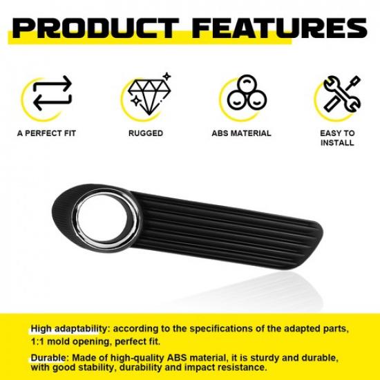 Fit Toyota 2008-2010 Avalon XL 2X Black Front Bumper Fog Light Cover Bezel LH&RH
