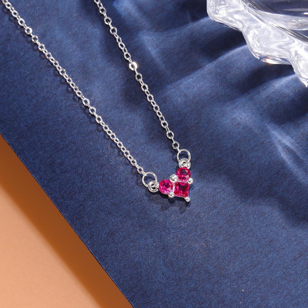 Серебряные подвески 925 пробы для женщин, роскошные ювелирные изделия, помолвочное сердце, красный циркон, винтажные аксессуары, украшения