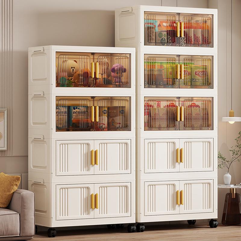 Portable Multi-Layer Folding Storage Cabinet for Kitchen and Living Room