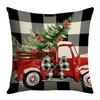 Рождественская наволочка украшение клетчатый автомобиль элемент рождественской елки диван атмосфера декоративная поясничная подушка
